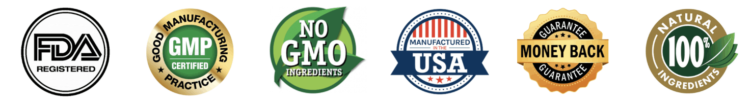 Hormovance FDA registered GMP certified non-GMO trust badges