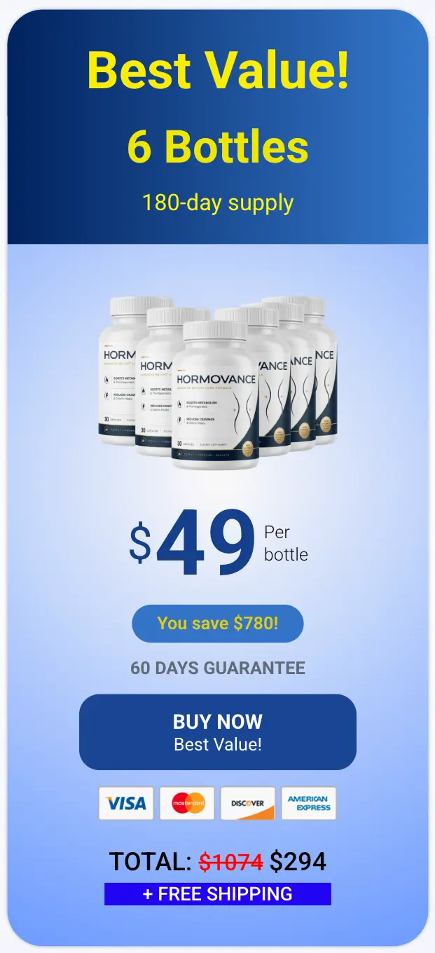 Hormovance 6 bottle best value package 180 day supply with free shipping